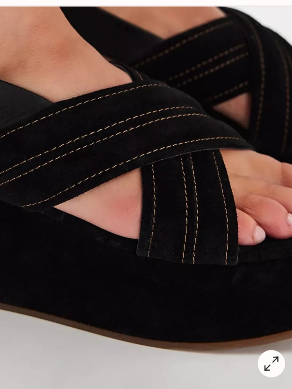 NWOB Free People Beach Black Suede Platform Sandals - Women